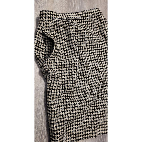 Carlisle Houndstooth Mindi Skirt Black White Wool‎ Silk Size 8 With Pockets - Picture 10 of 12